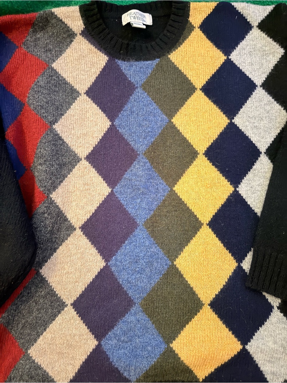 American Vintage Wool Multicolor Argyle Men's Sweater